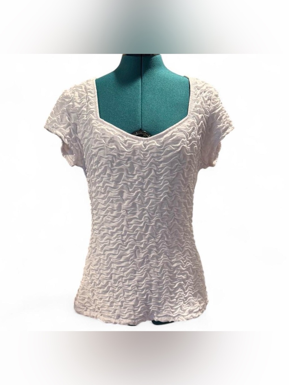 Hayley Matthews Elegant White Textured Blouse